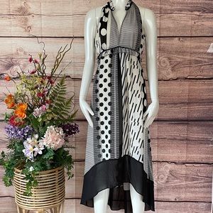 Anthropologie Maeve Dot Stripe Maxi Dress Sz4 p